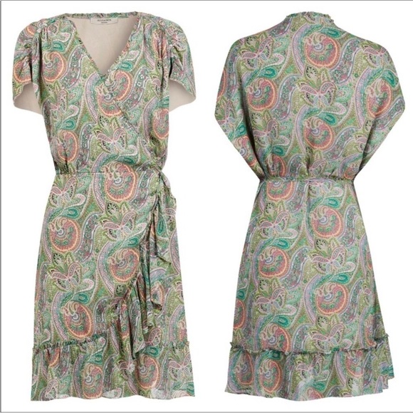 All Saints Dresses & Skirts - ALL SAINTS Zina Shahmina Paisley Floral Ruffle Wrap Style Spring Mini Dress